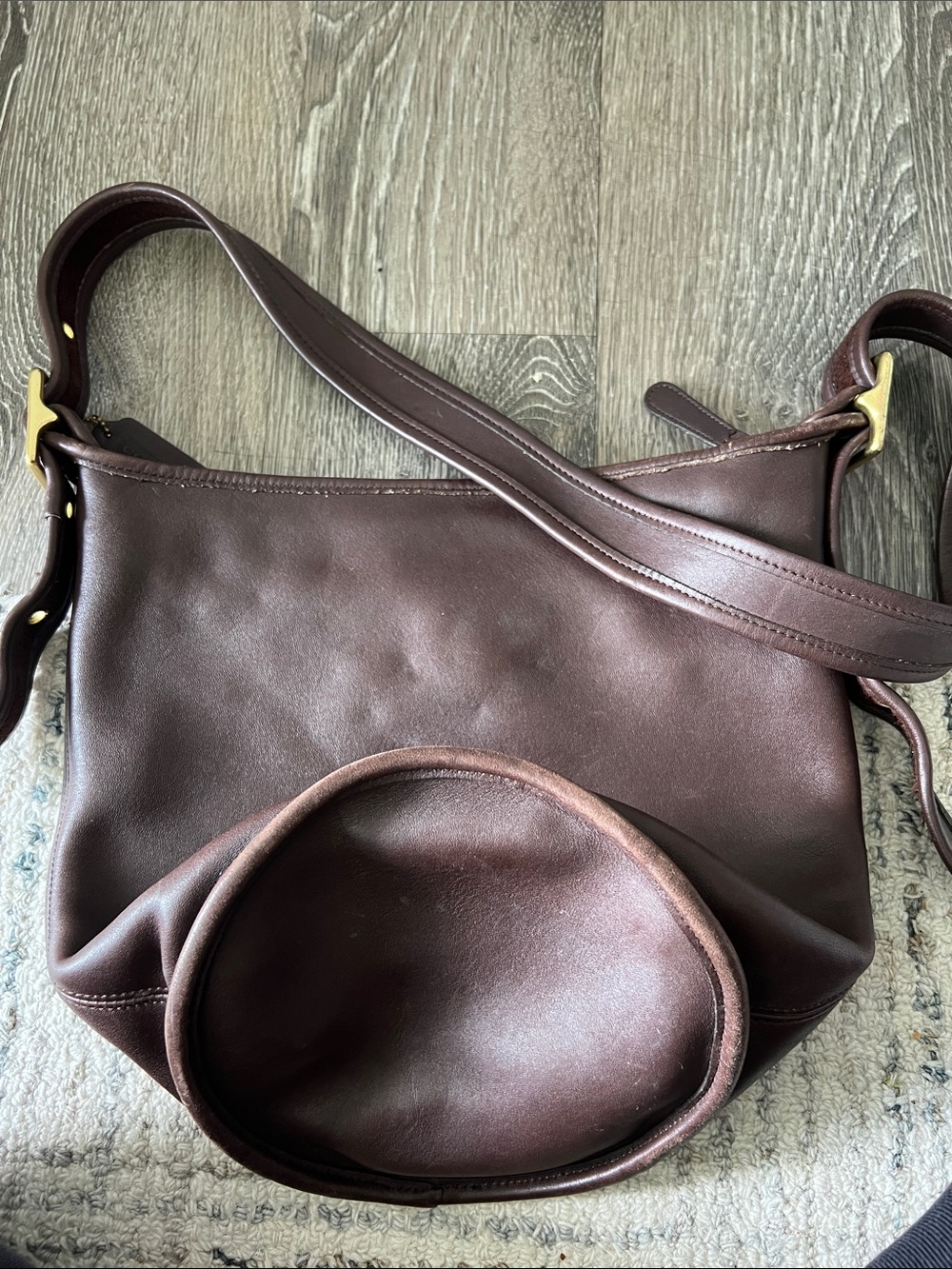 Vintage Coach 9953 Dark Brown Leather Bucket Shoulder Bag USA Glove Tanned - Picture 4 of 9